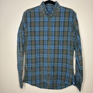 Walker Slater Mens Small Slim Fit Plaid Corduroy Button Down Shirt Outdoor Fall